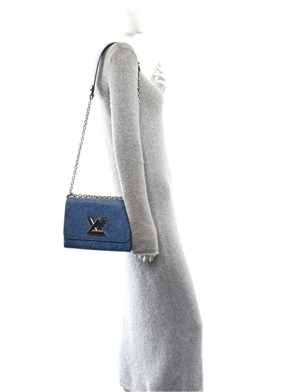 Louis Vuitton Epi Twist MM Denim Light Blue Shoulder Crossbody Bag - Picture 13 of 16